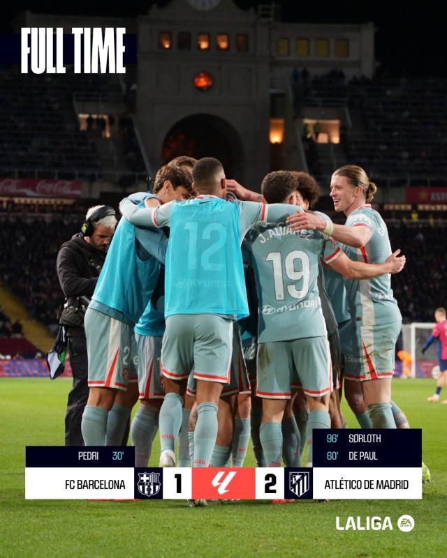 华体会官网-【西甲】巴萨1比2主场遭马竞逆转，瑟洛特替补绝杀